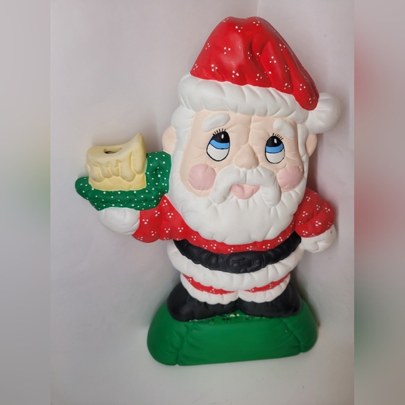 Vintage Ceramic Santa Holding Candle Figurine Hand Painted 14.5" - Picture 3 of 9
